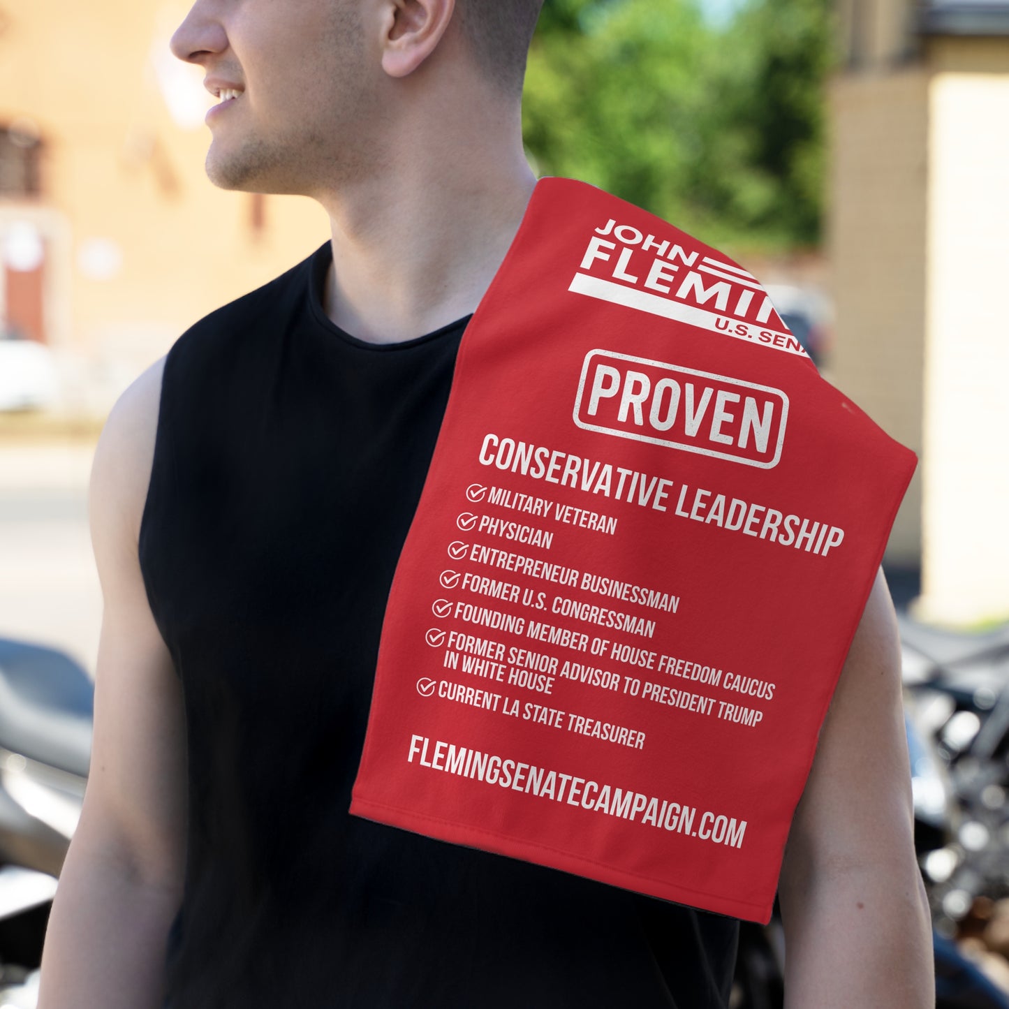 John Fleming for US Senate Rally Towel | Official Fleming for Senate Merchandise | Summer Campaign Merchandise | Event Essential |Political Events Swag