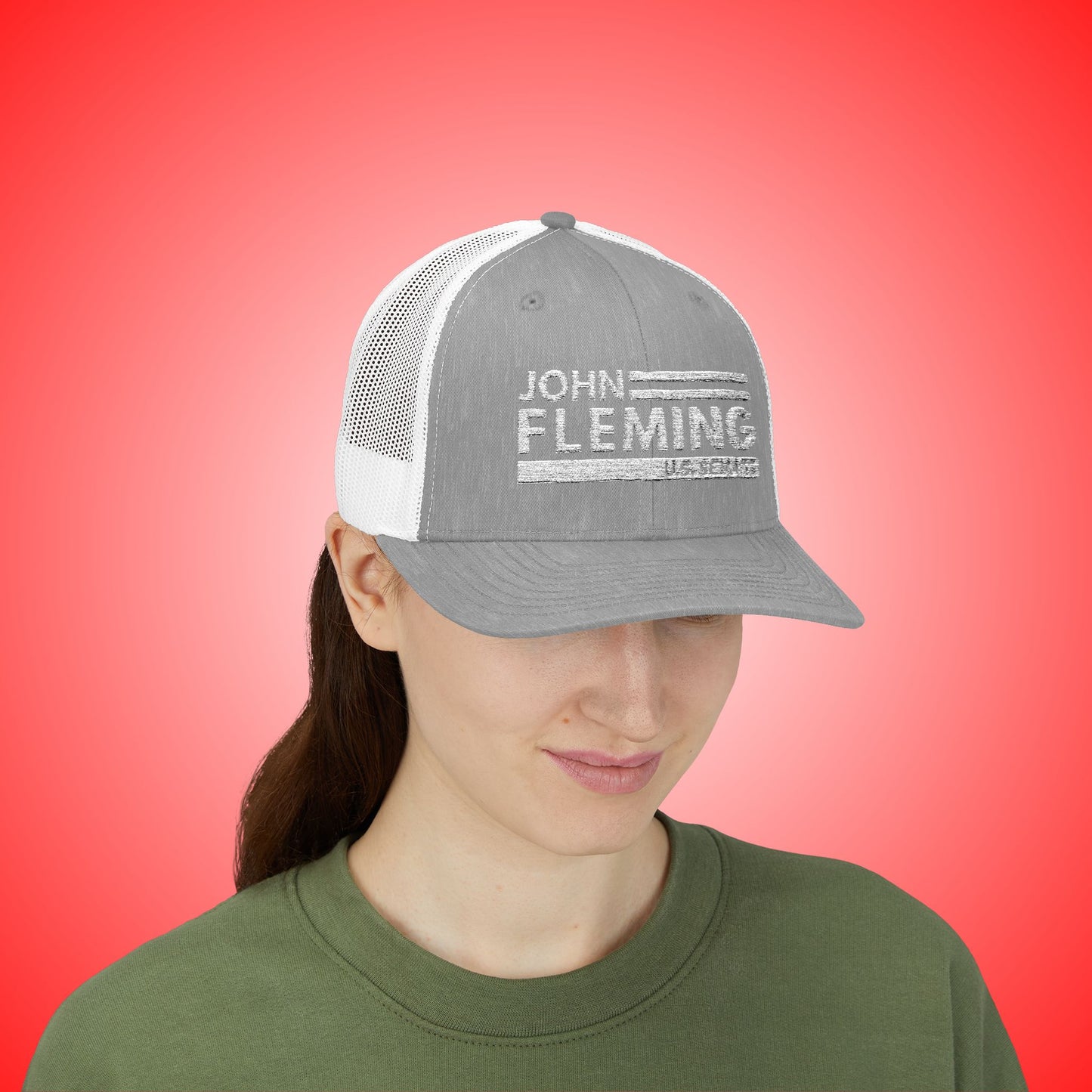 John Fleming U.S. Senate 2026 Grey Snapback Hat | Louisiana Conservative Embroidered Hat | Republican Hat Embroidered