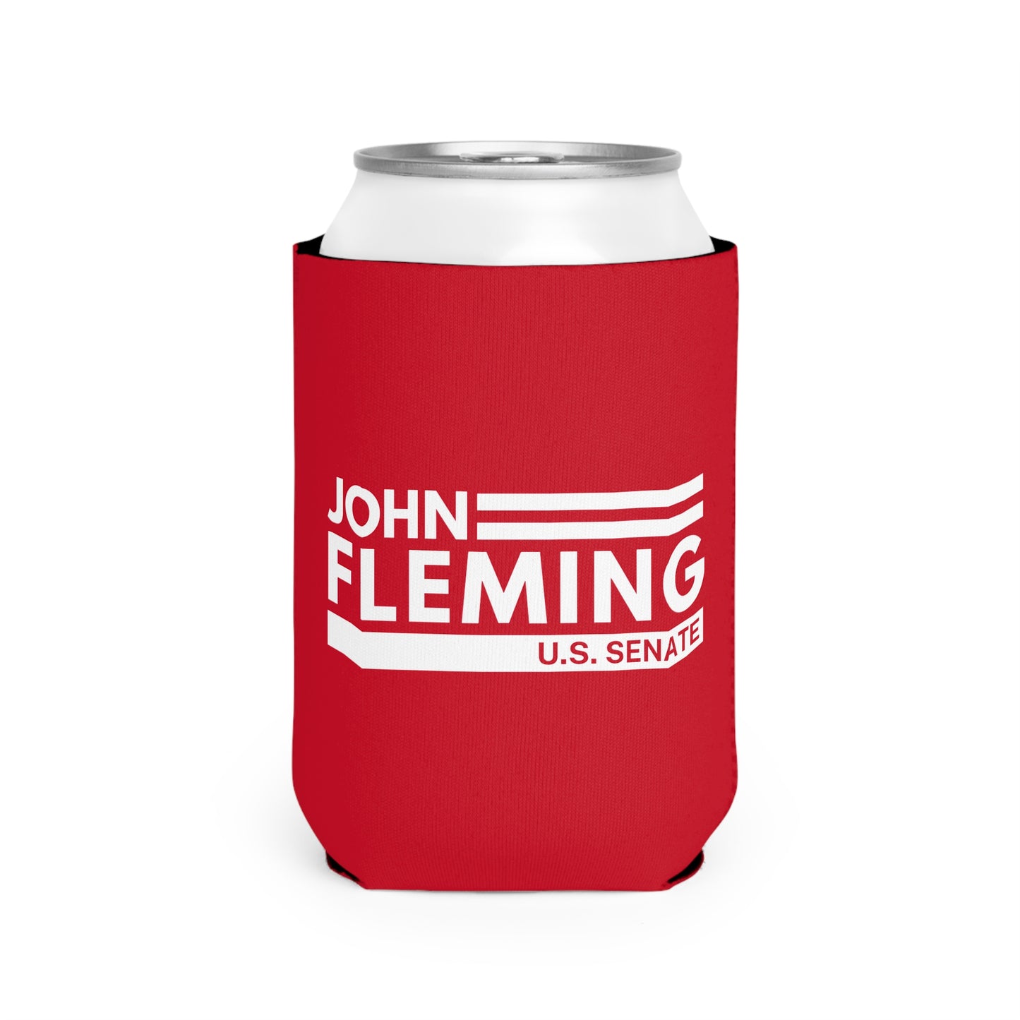 John Fleming for U.S Senate Can Cooler Sleeve | Canned Drink Insulator | Official Fleming for Senate Merchandise