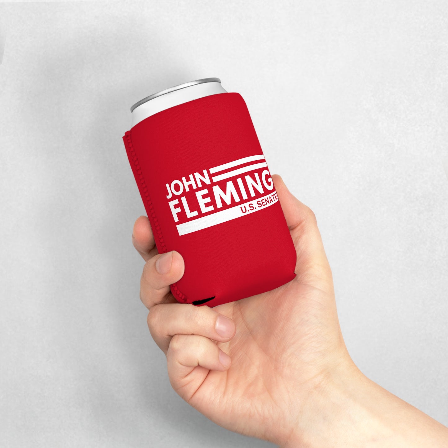 John Fleming for U.S Senate Can Cooler Sleeve | Canned Drink Insulator | Official Fleming for Senate Merchandise