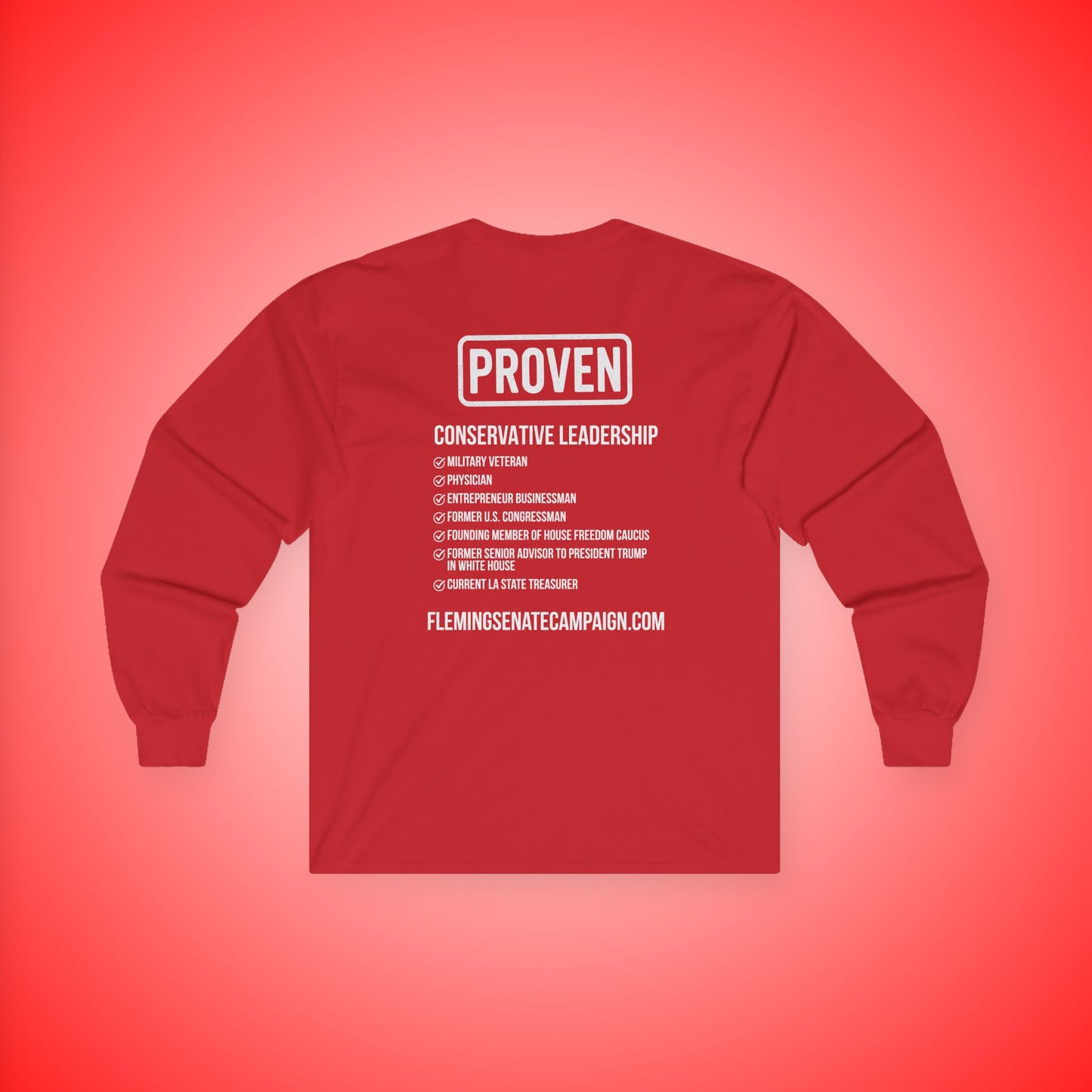 John Fleming U.S. Senate 2026 Election Long-Sleeve Unisex T-Shirt | Fleming for Senate Official Merchandise Republican Candidate T-Shirt | Louisiana Conservative Values Tee