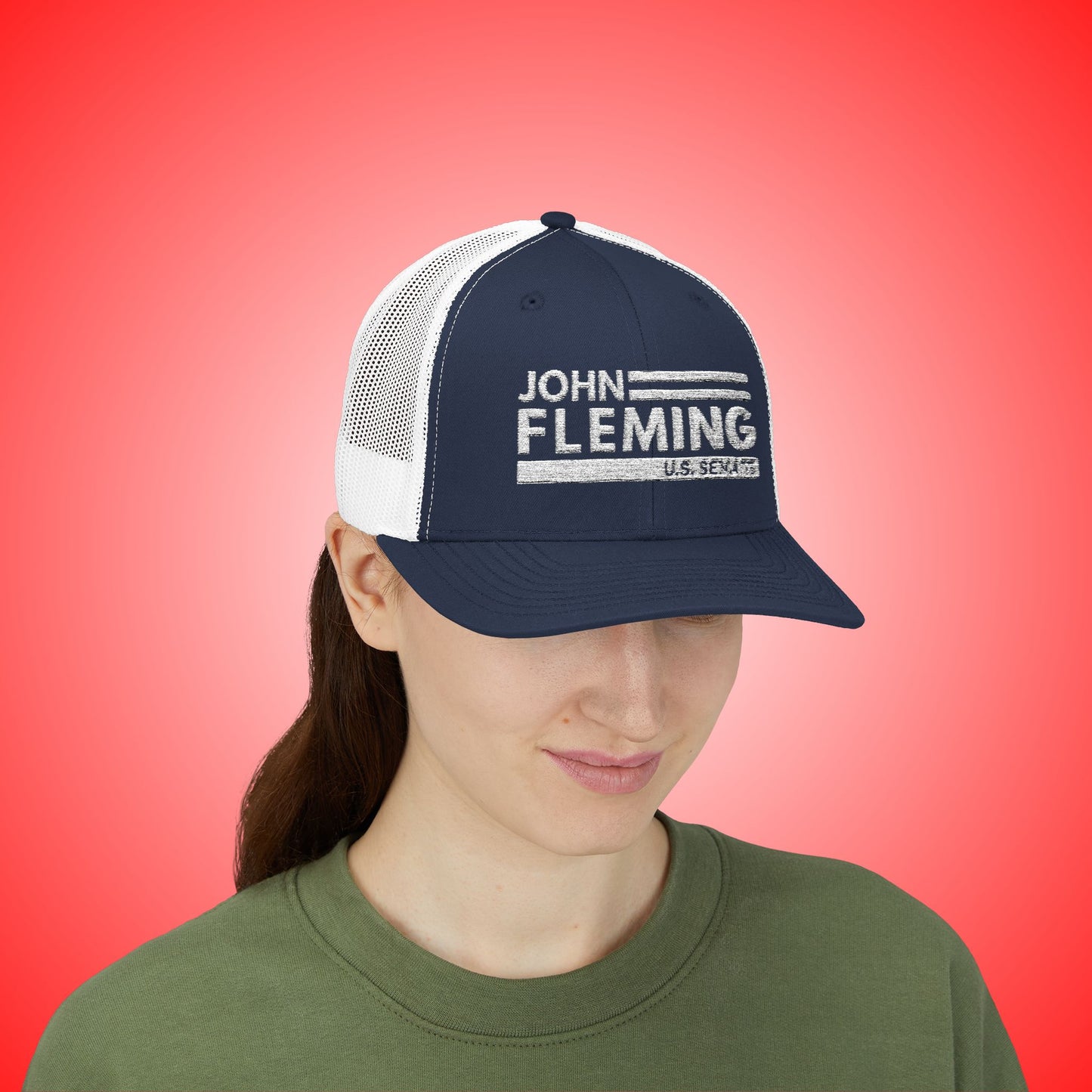 John Fleming U.S. Senate 2026 Navy Snapback Hat | Louisiana Conservative Embroidered Hat | Republican Hat Embroidered