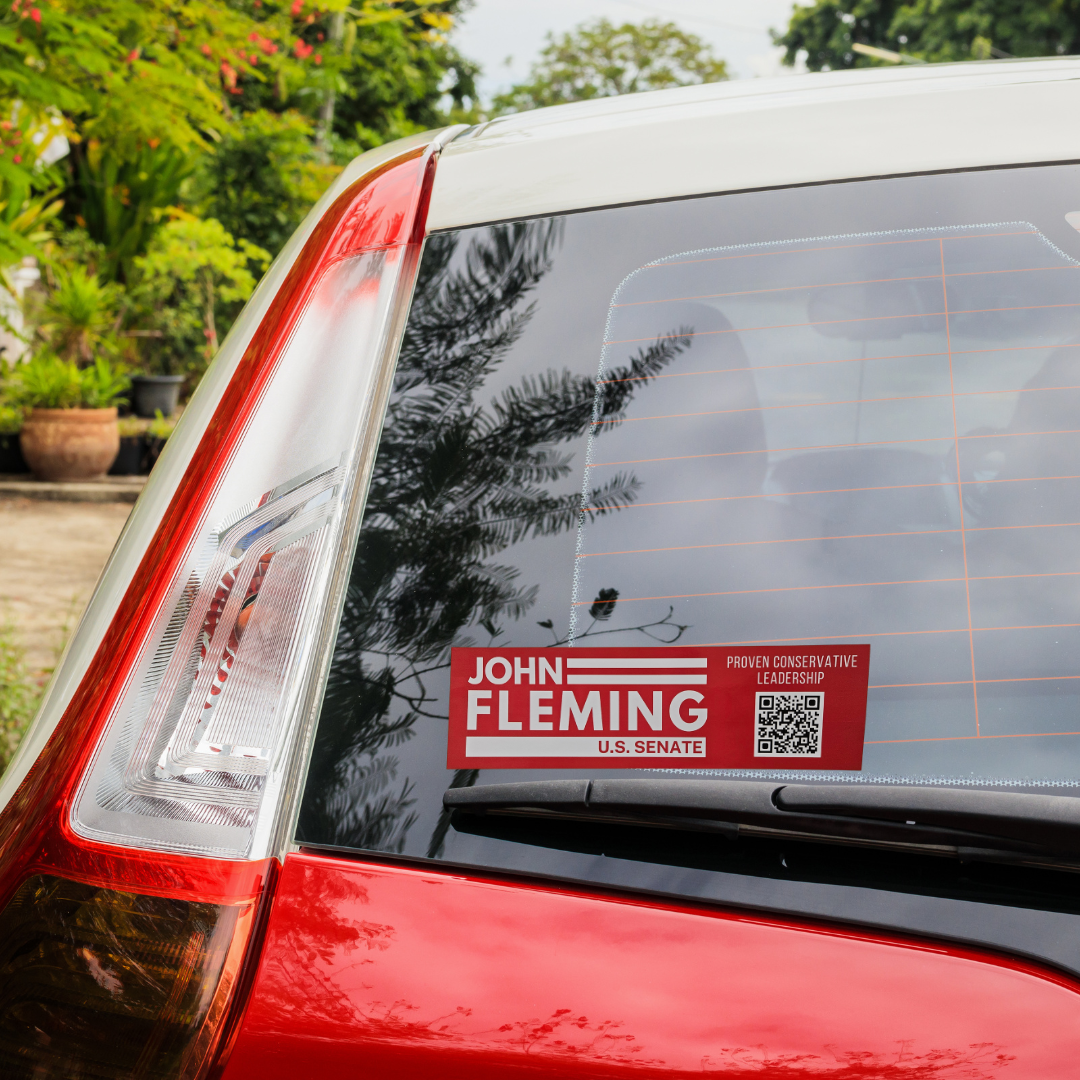 John Fleming for U.S. Senate Bumper Sticker – 3" x 10" (5 pk)