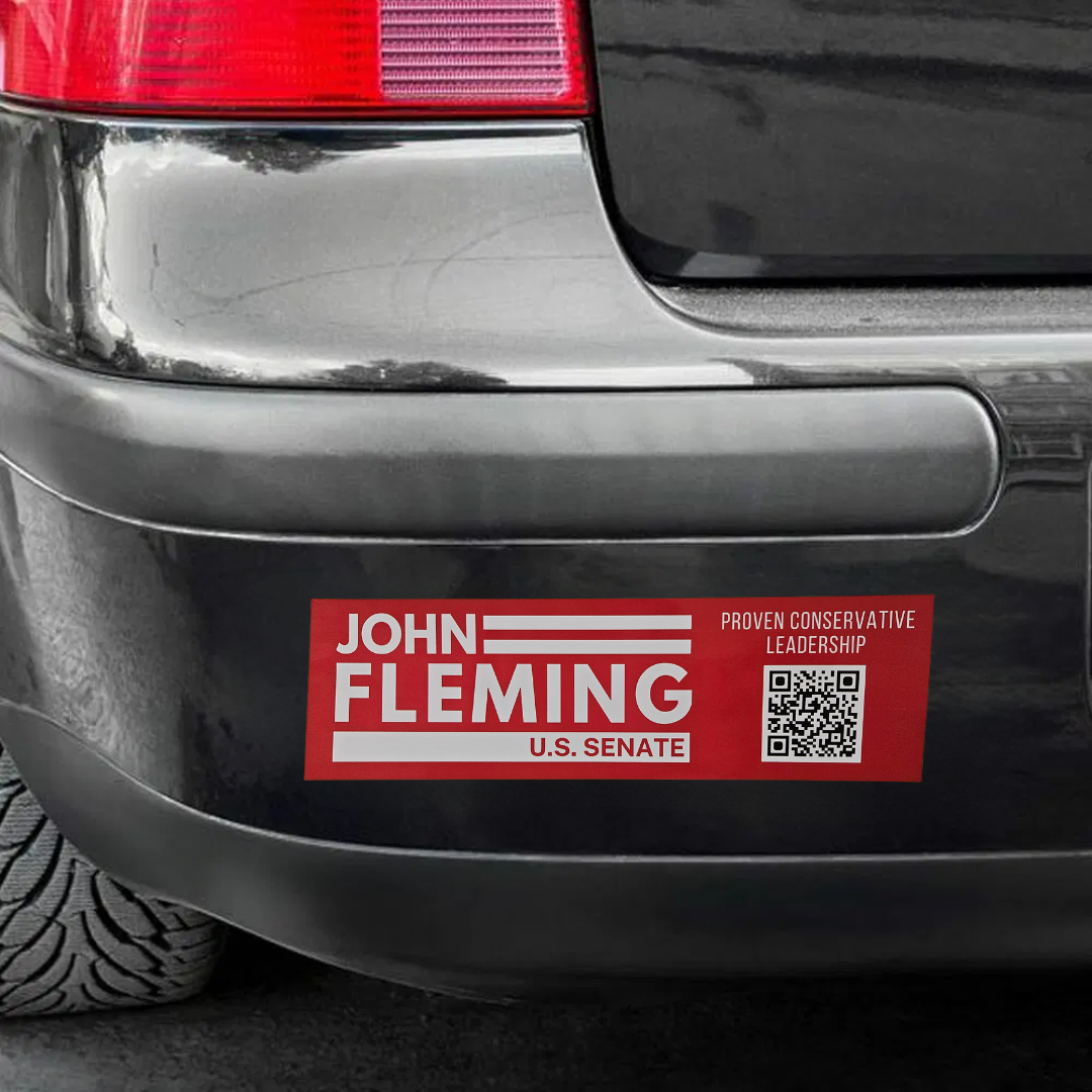 John Fleming for U.S. Senate Bumper Sticker – 3" x 10" (5 pk)