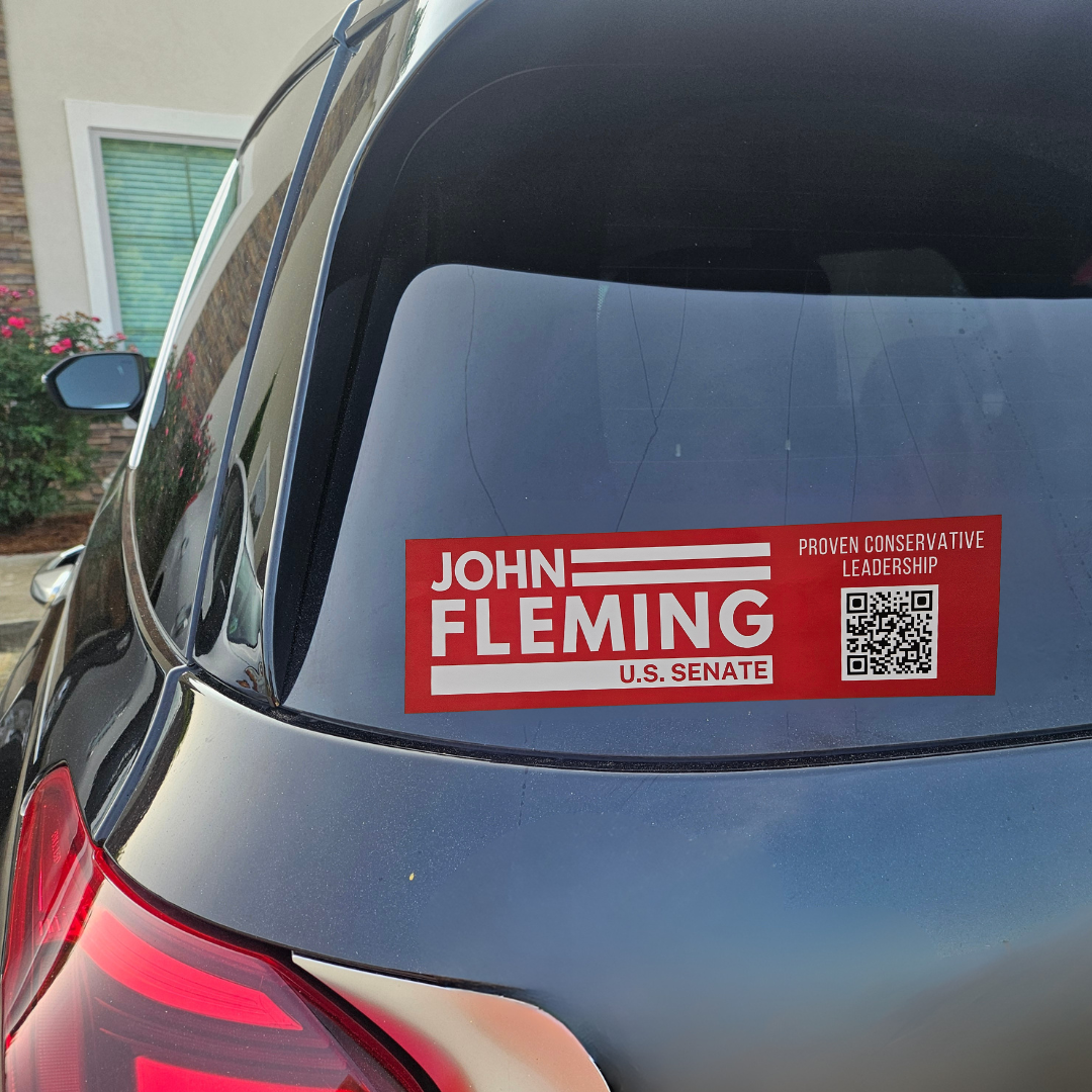 John Fleming for U.S. Senate Bumper Sticker – 3" x 10" (5 pk)