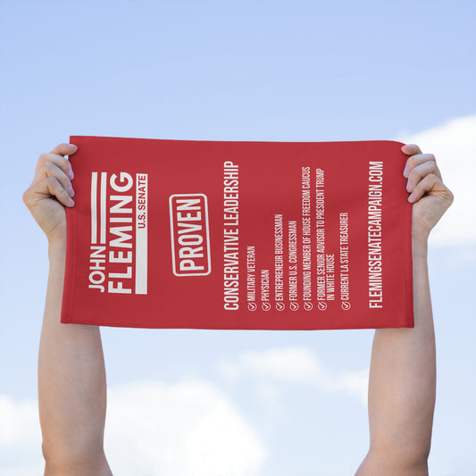 John Fleming for US Senate Rally Towel | Official Fleming for Senate Merchandise | Summer Campaign Merchandise | Event Essential |Political Events Swag