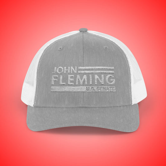John Fleming U.S. Senate 2026 Grey Snapback Hat | Louisiana Conservative Embroidered Hat | Republican Hat Embroidered