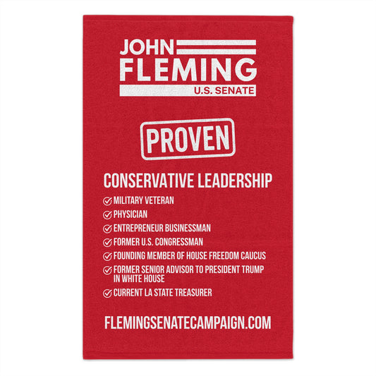 John Fleming for US Senate Rally Towel | Official Fleming for Senate Merchandise | Summer Campaign Merchandise | Event Essential |Political Events Swag
